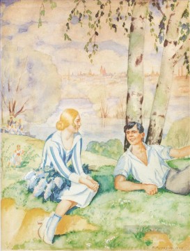 川岸の春 ボリス・ミハイロヴィチ・クストーディエフ Oil Paintings